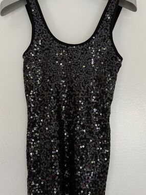 Express Black Sequin Tank Top